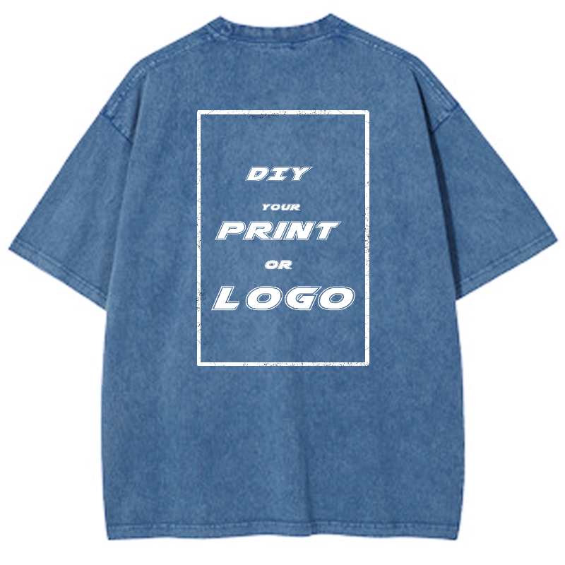 Custom DTG Graph Printing Washed T Shirt
