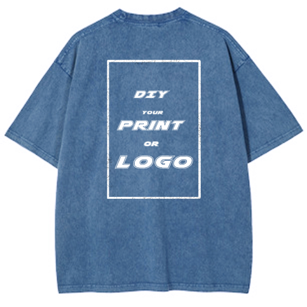 Custom DTG Graph Printing Washed T Shirt