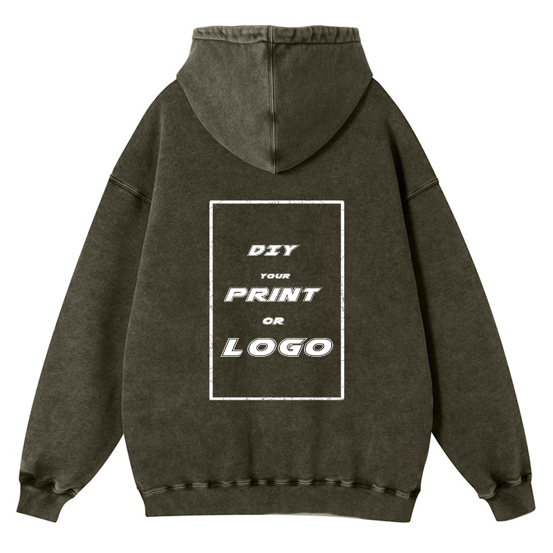 450GSM Pure Cotton Custom Printed  Washed Hoodie For Unisex
