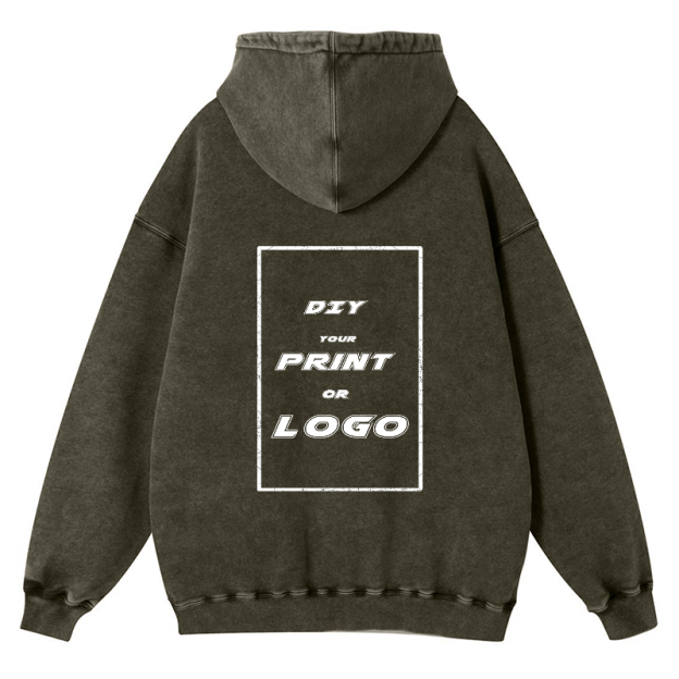 450GSM Pure Cotton Custom Printed  Washed Hoodie For Unisex