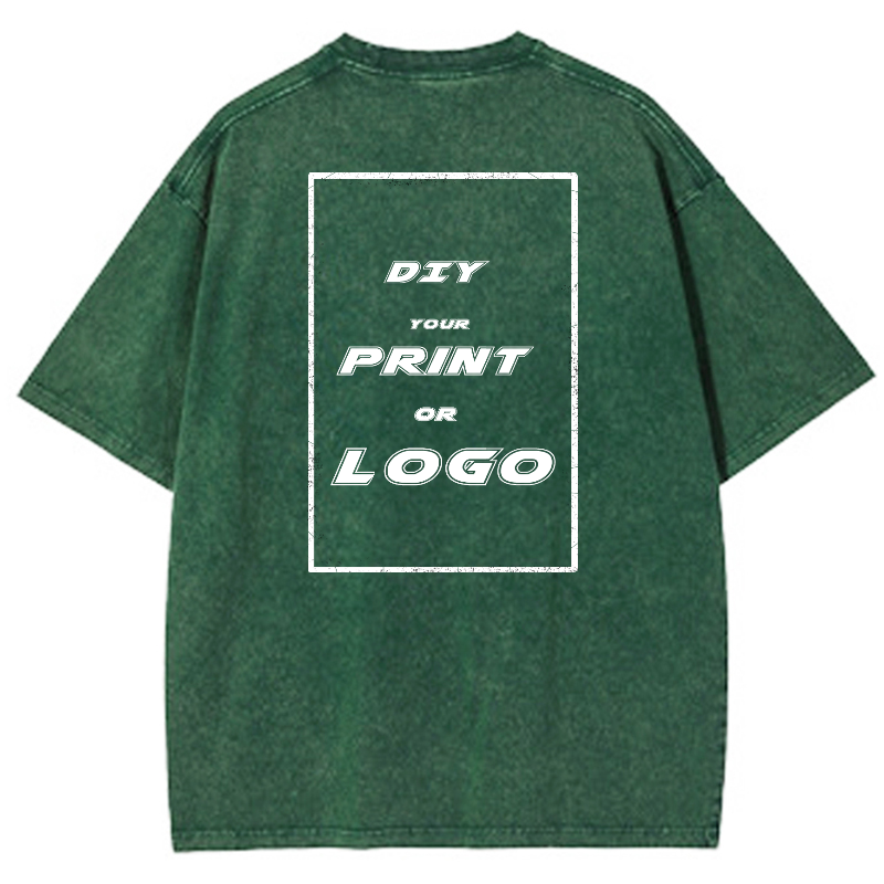 Custom DTG Graph Printing Washed T Shirt