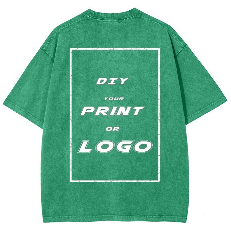 Custom DTG Graph Printing Washed T Shirt