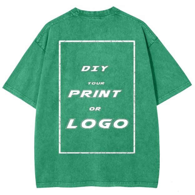 Custom DTG Graph Printing Washed T Shirt