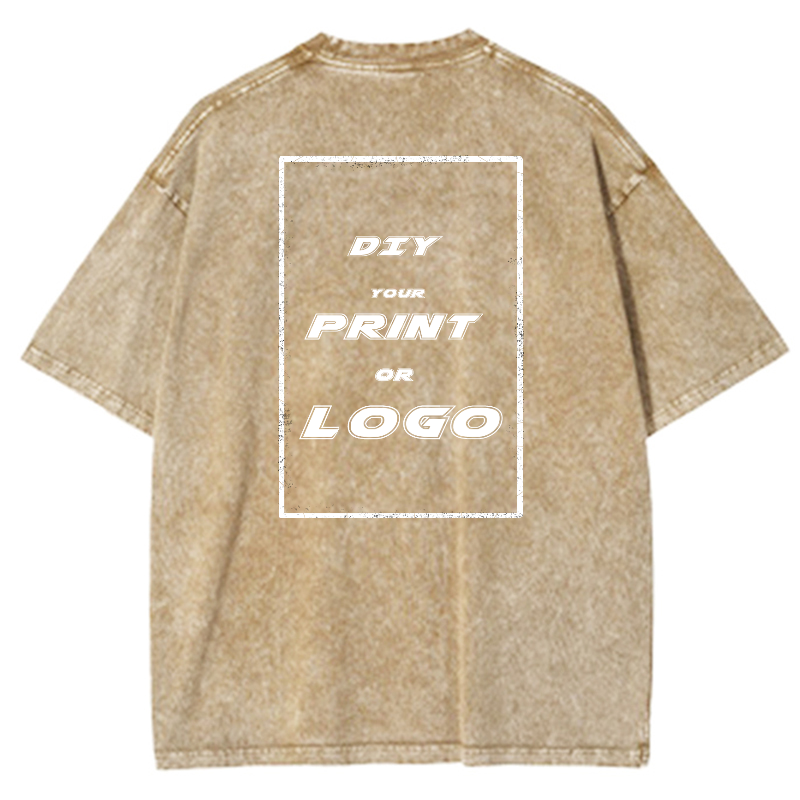 Custom DTG Graph Printing Washed T Shirt