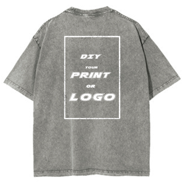 Custom DTG Graph Printing Washed T Shirt