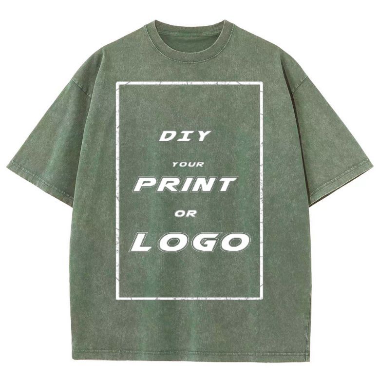Custom DTG Graph Printing Washed T Shirt