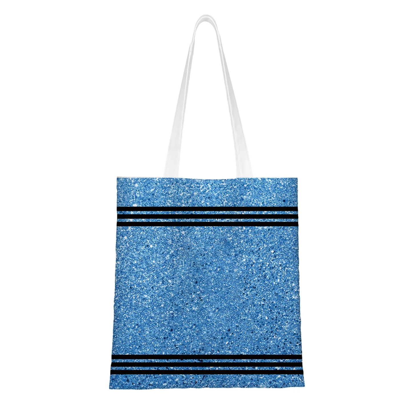 Personalized Faux Glitter Crayon Design Large Canvas Tote Bag Office Commuting Appreciation Gift for Teacher