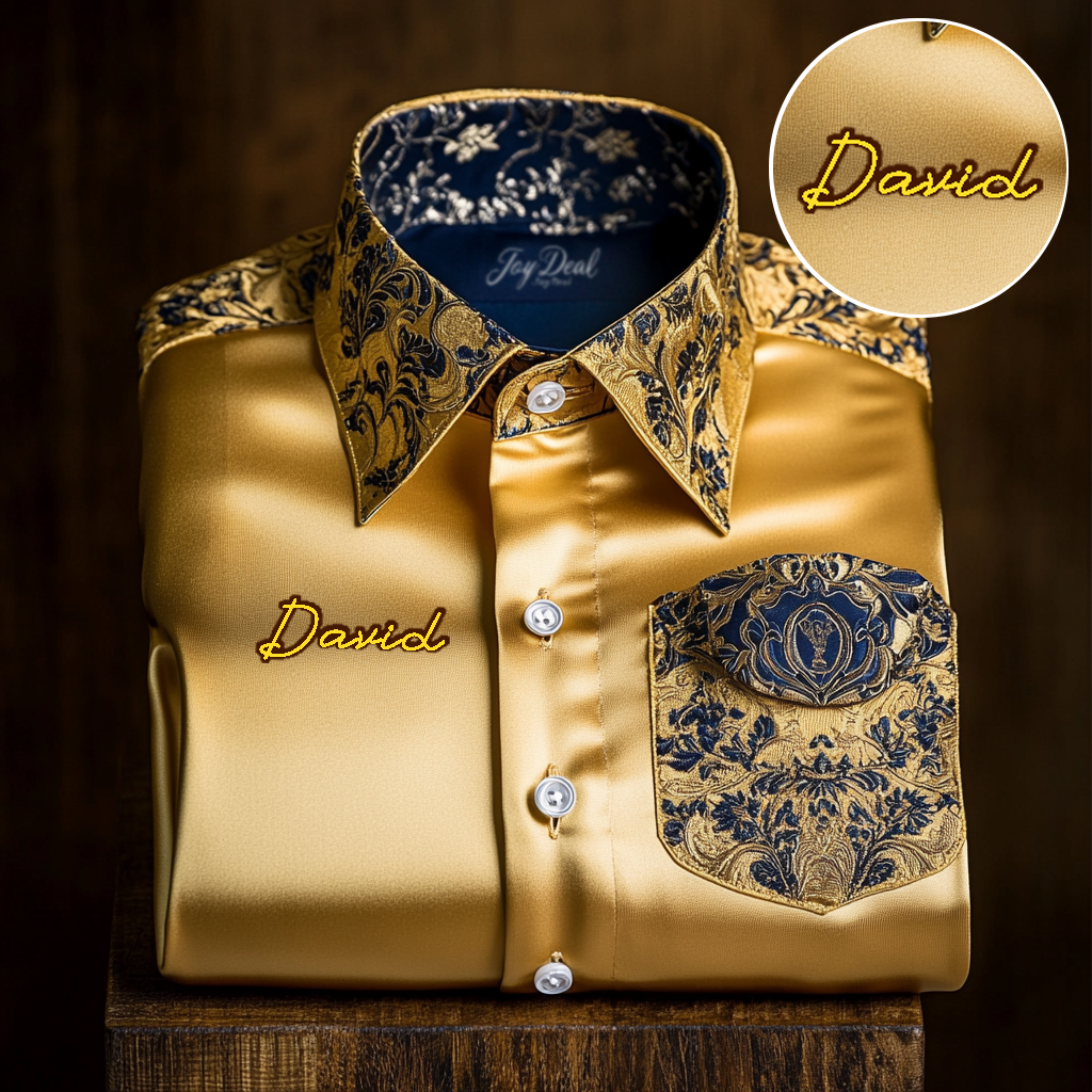Custom Personalized Luxe Exclusive Design Embroidery & Print Business Casual Vacation Shirt