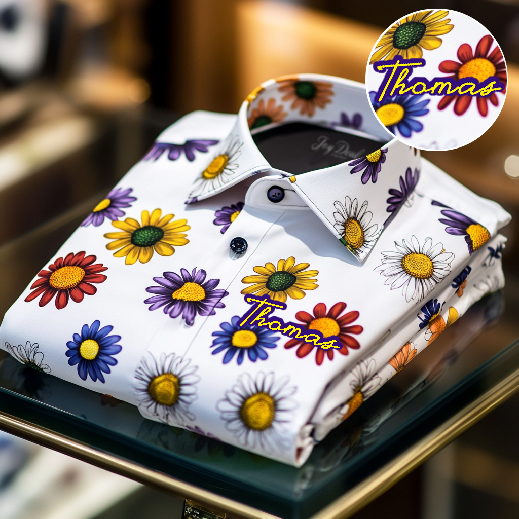 Custom Personalized Luxe Exclusive Design Embroidery & Print Business Casual Vacation Shirt