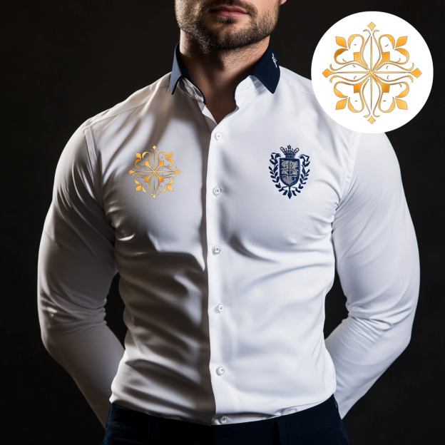 Custom Personalized Luxe Exclusive Design Embroidery & Print Business Casual Vacation Shirt