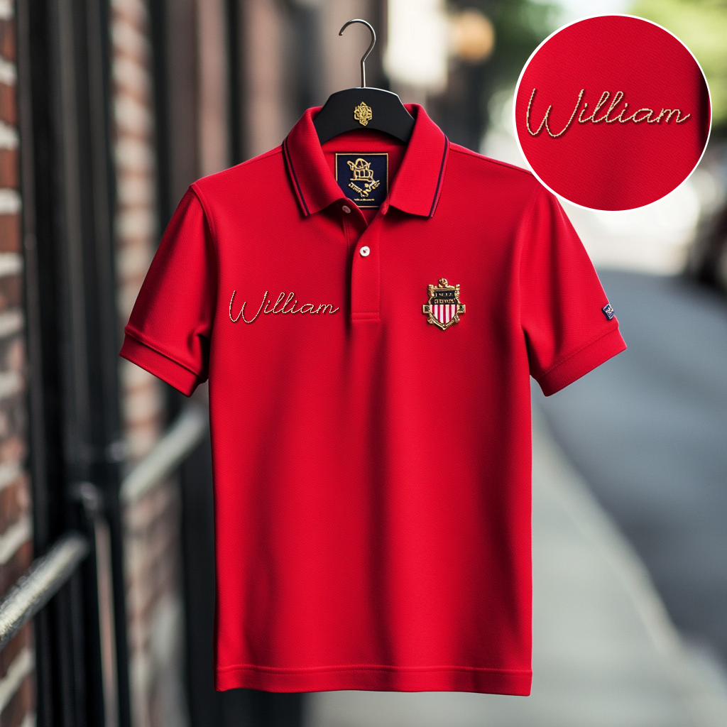 Custom Personalized Luxe Exclusive Design Embroidery & Print Business Casual Vacation Short-Sleeved Polo Shirt