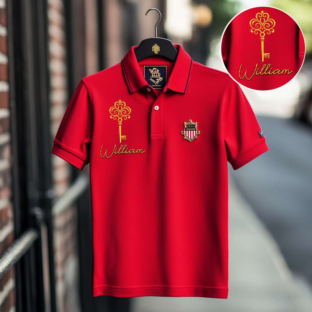 Custom Personalized Luxe Exclusive Design Embroidery & Print Business Casual Vacation Short-Sleeved Polo Shirt