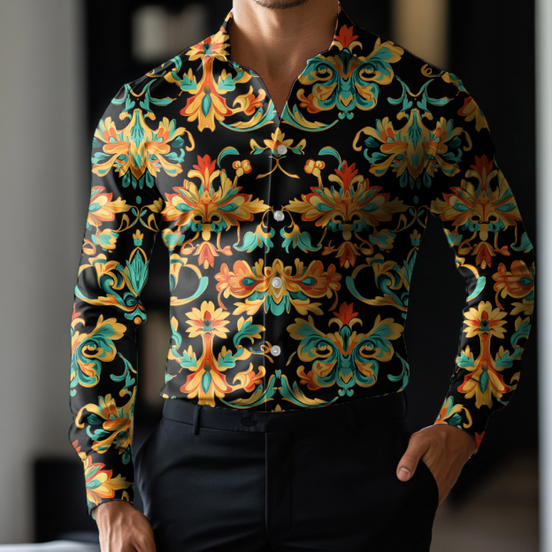 Custom Personalized Luxe Exclusive Design Embroidery & Print Business Casual Vacation Shirt