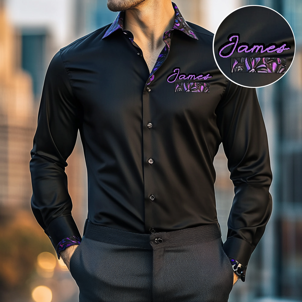 Custom Personalized Luxe Exclusive Design Embroidery & Print Business Casual Vacation Shirt