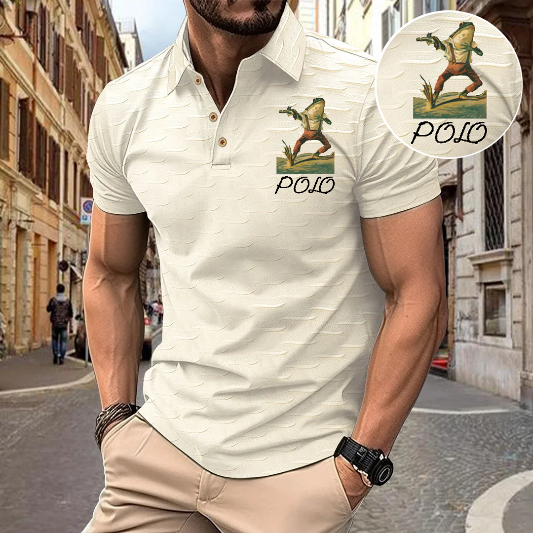 Custom Personalized Luxe Exclusive Design Embroidery & Print Business Casual Vacation Short-Sleeved Polo Shirt