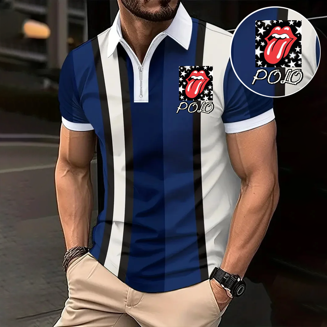 Custom Personalized Luxe Exclusive Design Embroidery & Print Business Casual Vacation Short-Sleeved Polo Shirt