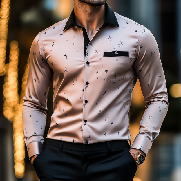 Custom Personalized Luxe Exclusive Design Embroidery & Print Business Casual Vacation Shirt