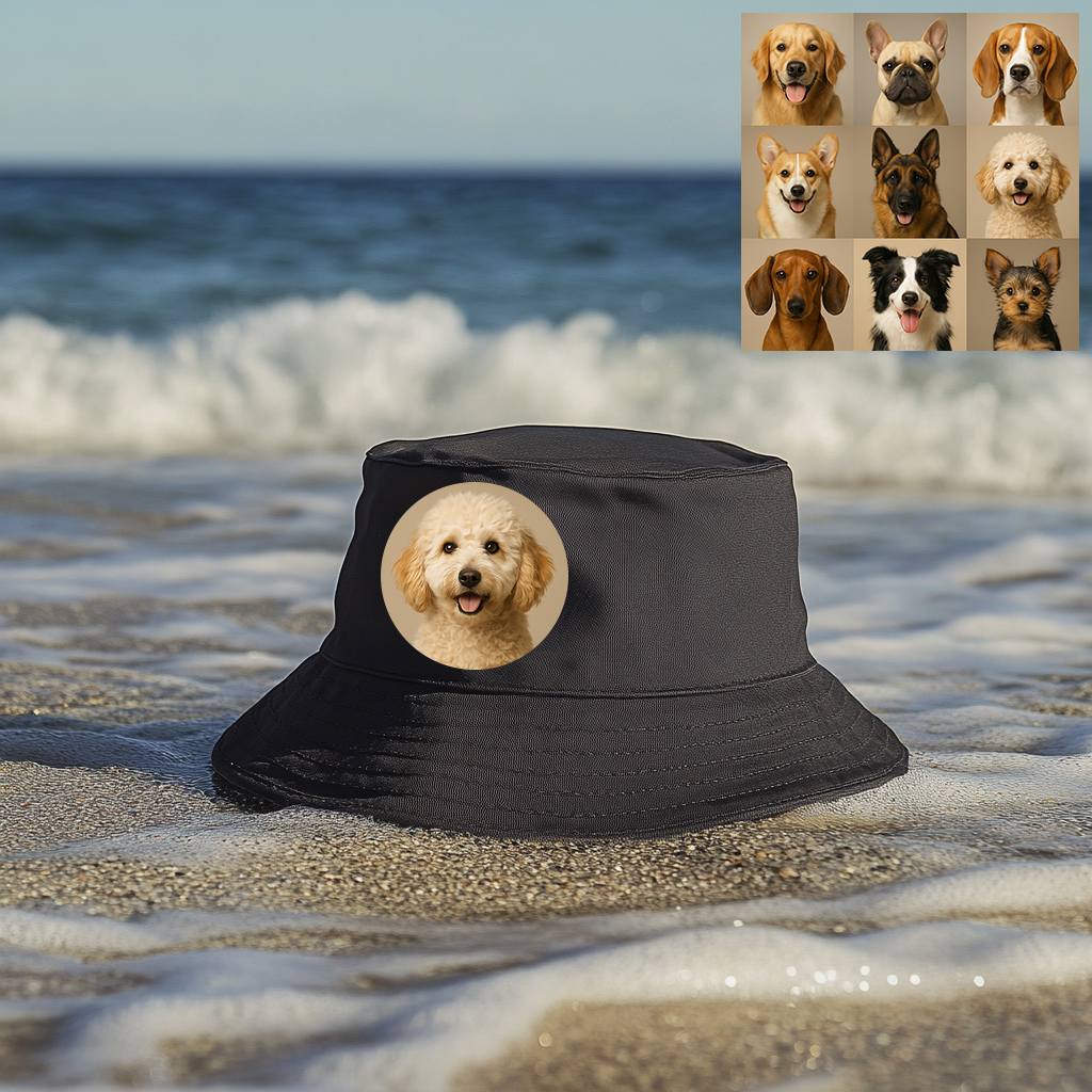 Custom Prints/Embroidery with Your Photos Custom/Dog Photo– Personalized Gifts Luxury Cap Hat Bucket Hat