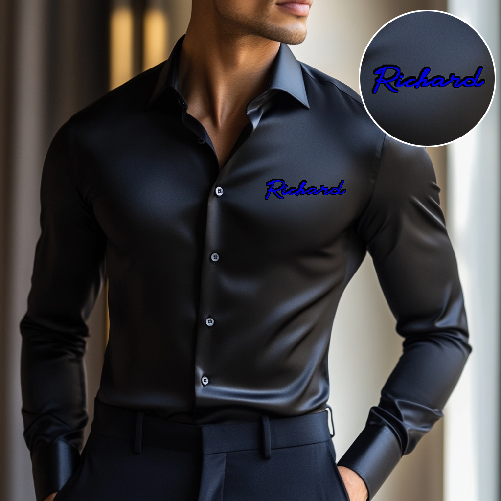 Custom Personalized Luxe Exclusive Design Embroidery & Print Business Casual Vacation Shirt