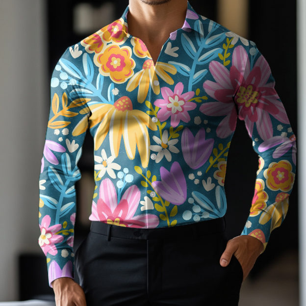 Custom Personalized Luxe Exclusive Design Embroidery & Print Business Casual Vacation Shirt