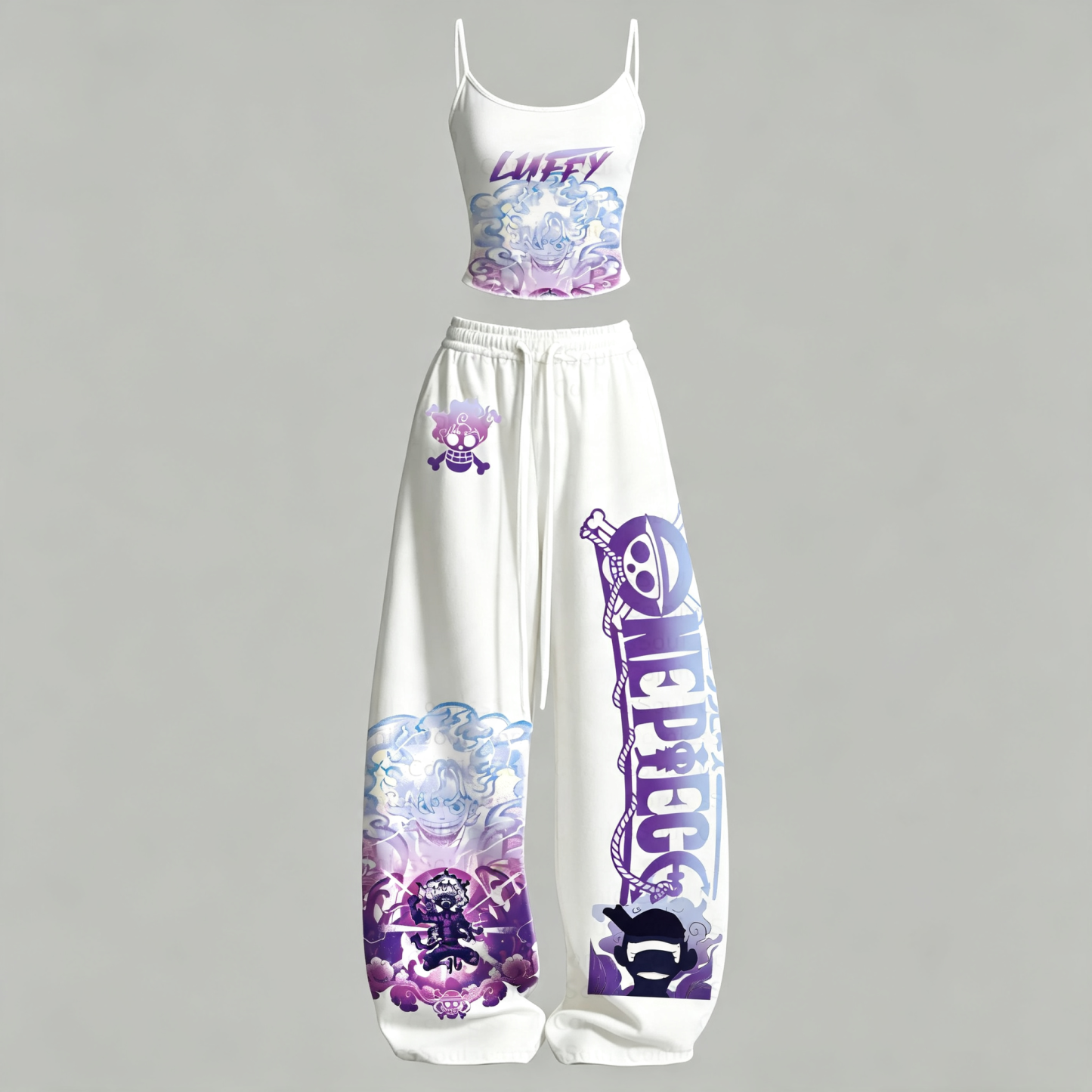 [Copy]One Piece Top & Elasticated Trousers Two-Piece Set