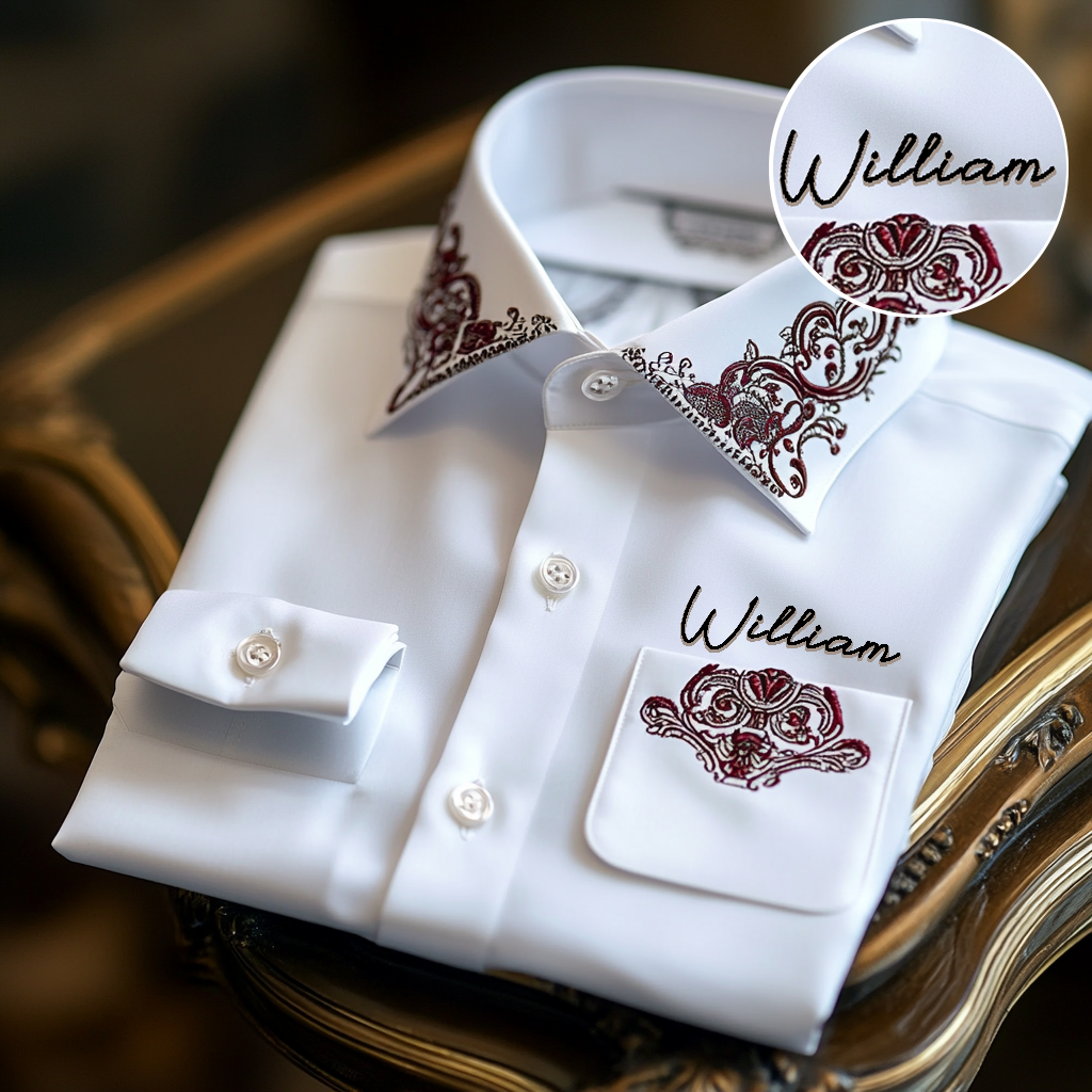 Custom Personalized Luxe Exclusive Design Embroidery & Print Business Casual Vacation Shirt