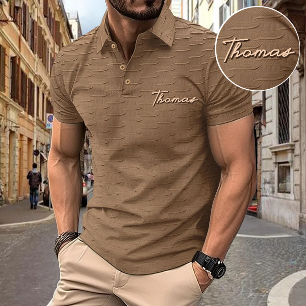 Custom Personalized Luxe Exclusive Design Embroidery & Print Business Casual Vacation Short-Sleeved Polo Shirt