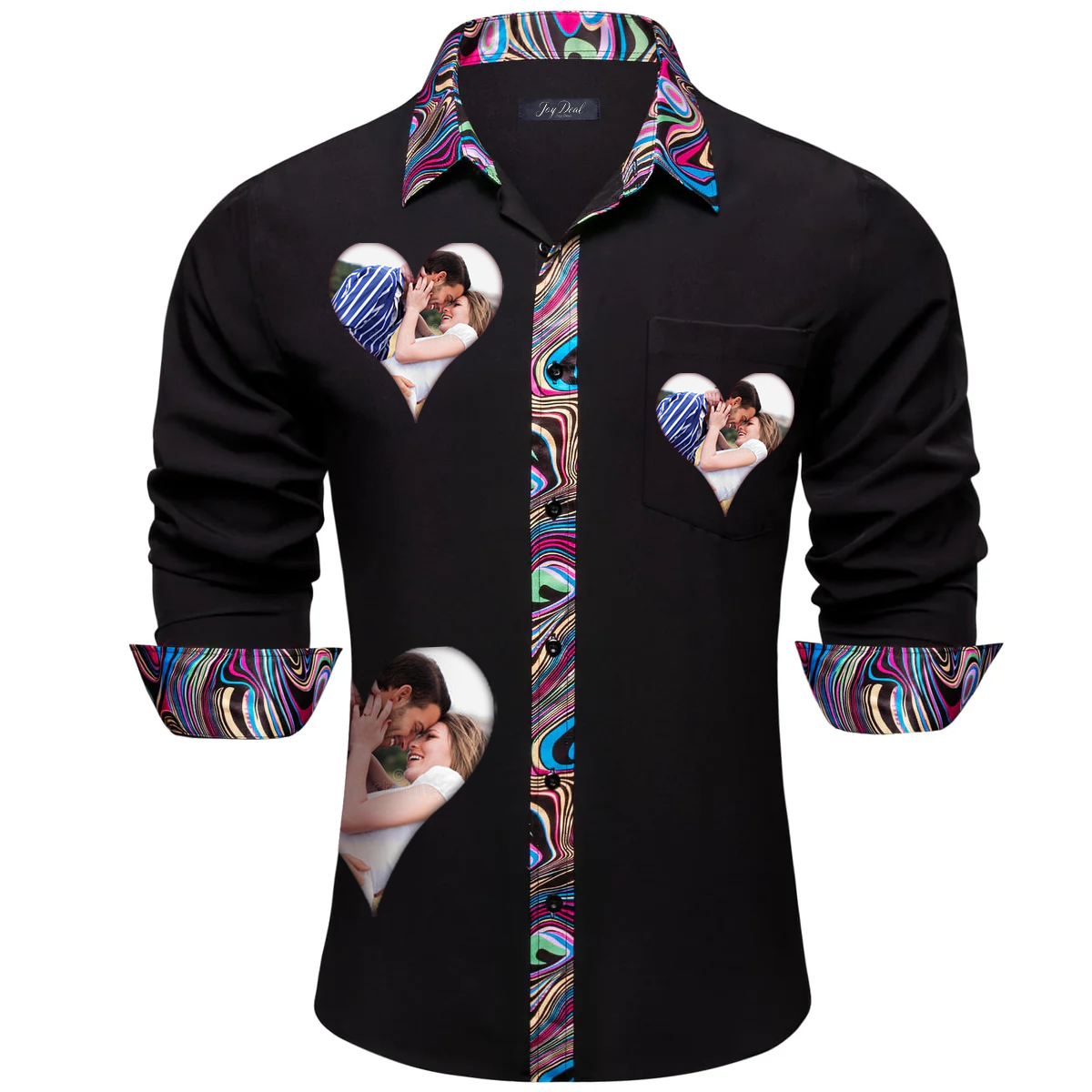 Custom Prints/Embroidery With Your Photos Silk Luxury unique Luxe long Shirt