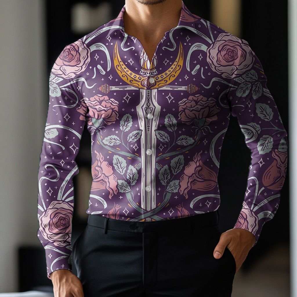 Custom Personalized Luxe Exclusive Design Embroidery & Print Business Casual Vacation Shirt
