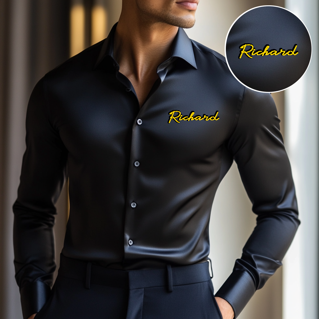 Custom Personalized Luxe Exclusive Design Embroidery & Print Business Casual Vacation Shirt