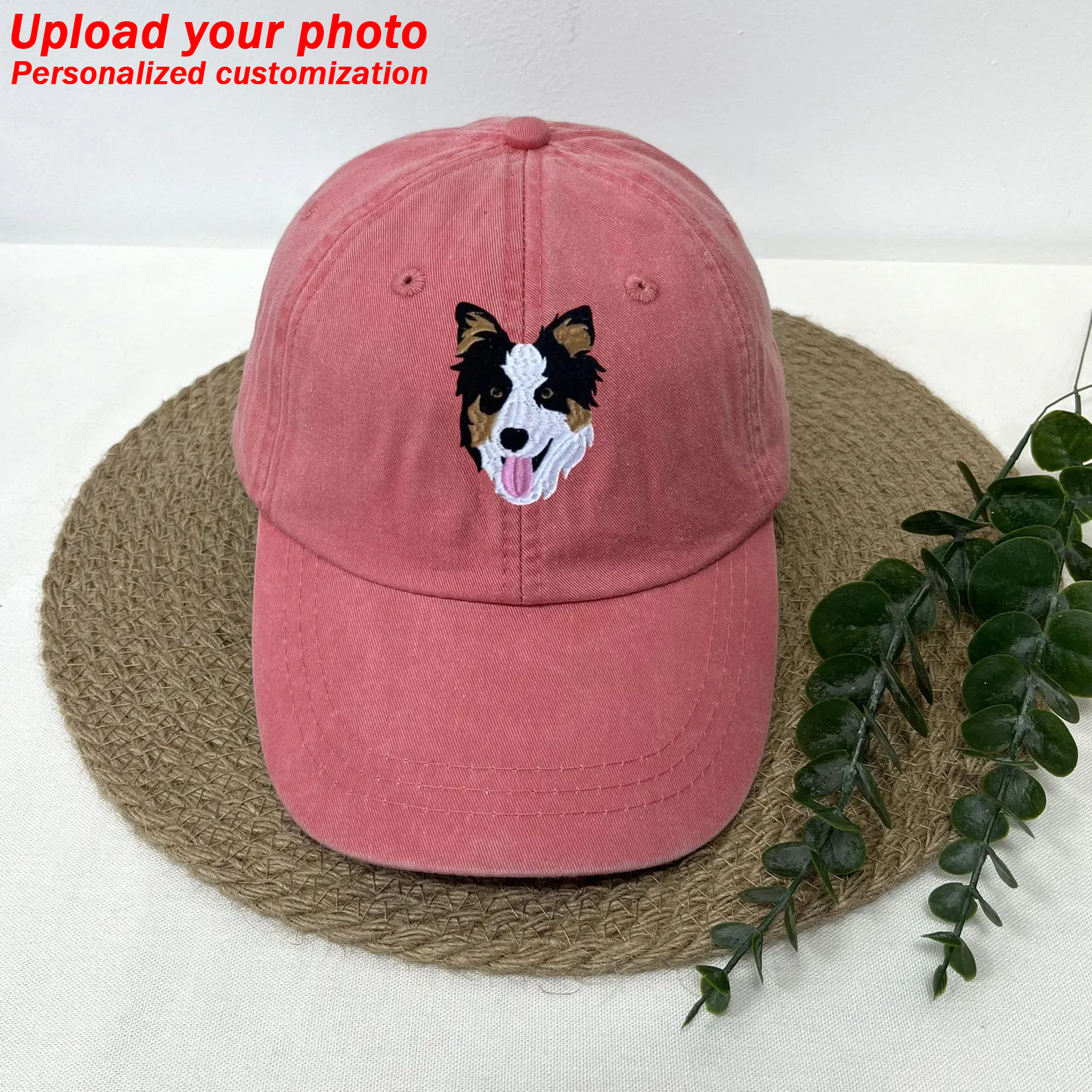 Custom Prints/Embroidery with Your Photos Custom Dog Photo– Personalized Gifts Baseball Cap Hat