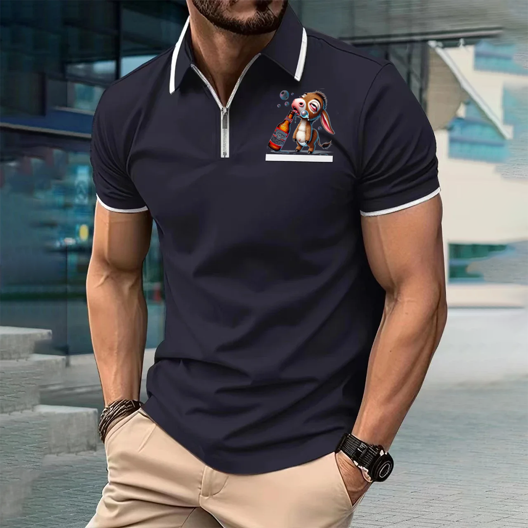 Custom Personalized Luxe Exclusive Design Embroidery & Print Business Casual Vacation Short-Sleeved Polo Shirt