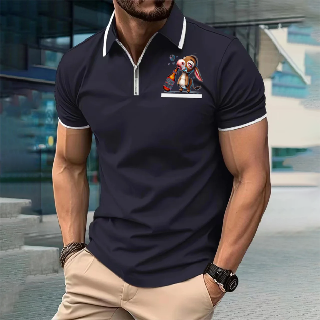 Custom Personalized Luxe Exclusive Design Embroidery & Print Business Casual Vacation Short-Sleeved Polo Shirt