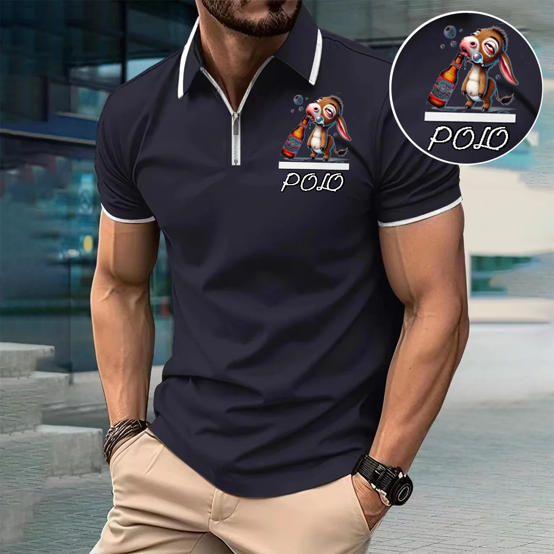 Custom Personalized Luxe Exclusive Design Embroidery & Print Business Casual Vacation Short-Sleeved Polo Shirt