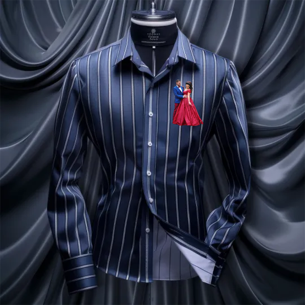 Custom Prints/Embroidery With Your Photos Silk Luxury unique Luxe long Shirt