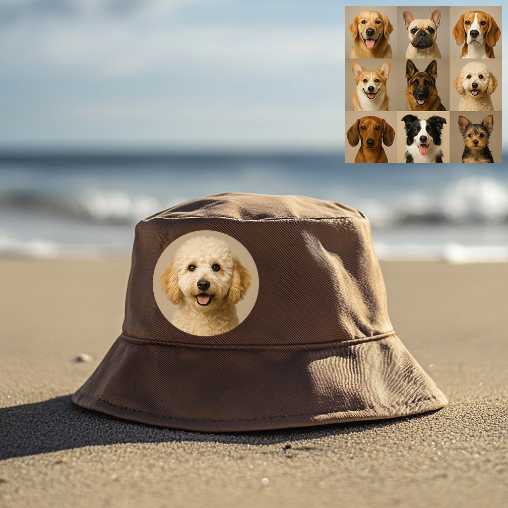 Custom Prints/Embroidery with Your Photos Custom/Dog Photo– Personalized Gifts Luxury Cap Hat Bucket Hat