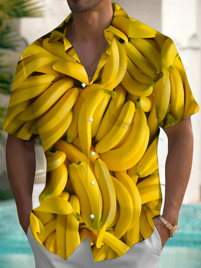 Exquisite Craftsmanship Banana Men's Short Sleeve High-Quality Pocket Shirts