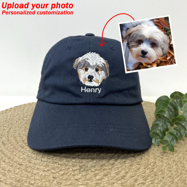 Custom Prints/Embroidery with Your Photos Custom Dog Photo– Personalized Gifts Baseball Cap Hat