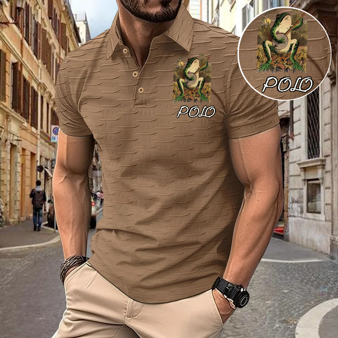 Custom Personalized Luxe Exclusive Design Embroidery & Print Business Casual Vacation Short-Sleeved Polo Shirt