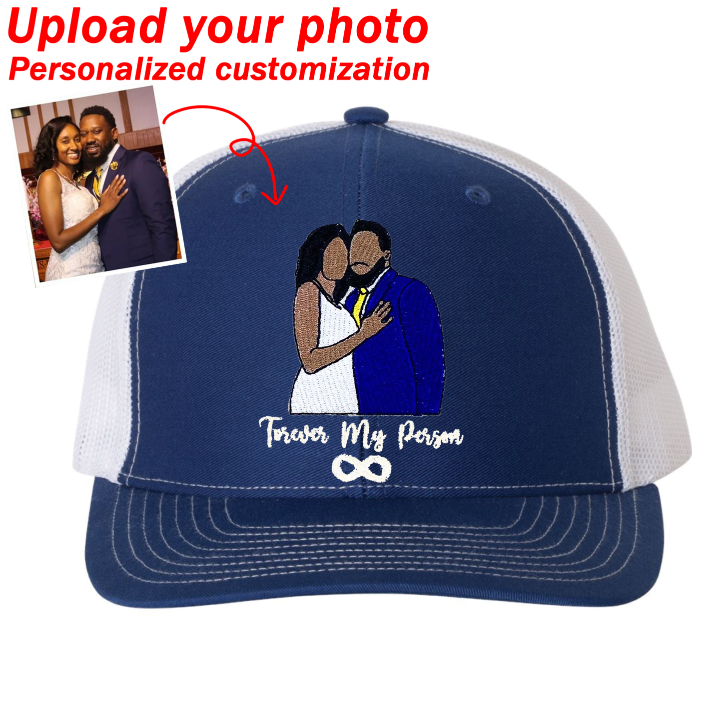 Custom Prints/Embroidery with Your Photos Custom/Dog Photo– Personalized Gifts Luxury Cap Hat