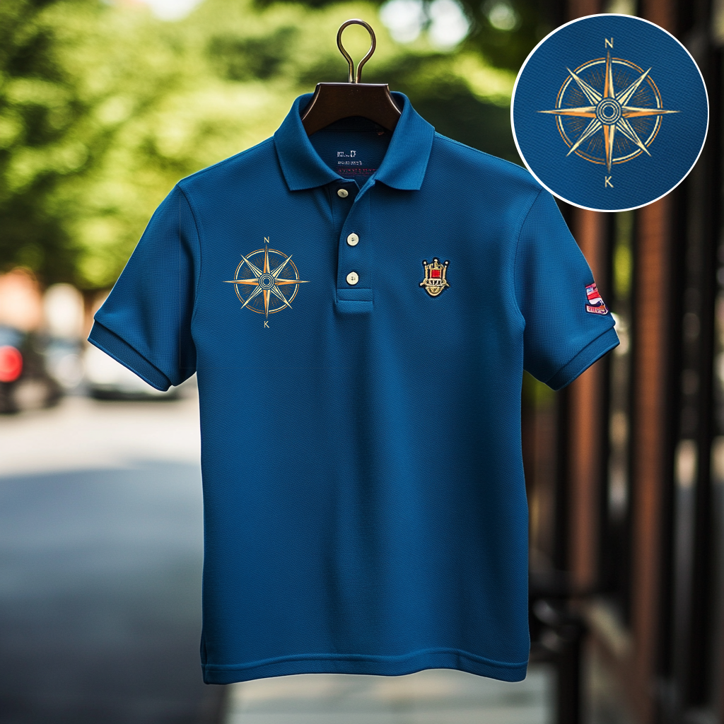 Custom Personalized Luxe Exclusive Design Embroidery & Print Business Casual Vacation Short-Sleeved Polo Shirt