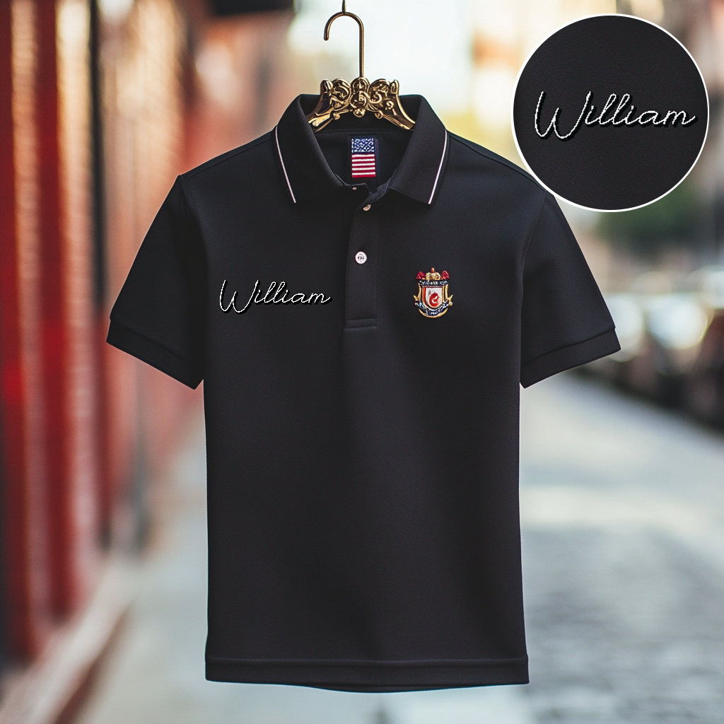 Custom Personalized Luxe Exclusive Design Embroidery & Print Business Casual Vacation Short-Sleeved Polo Shirt