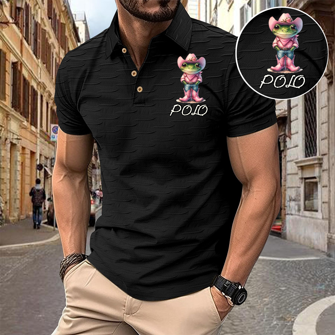 Custom Personalized Luxe Exclusive Design Embroidery & Print Business Casual Vacation Short-Sleeved Polo Shirt