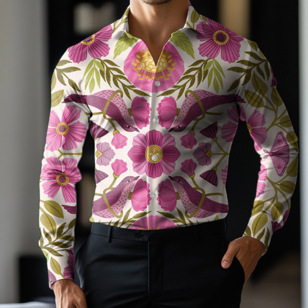 Custom Personalized Luxe Exclusive Design Embroidery & Print Business Casual Vacation Shirt