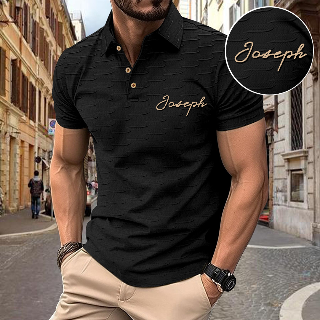 Custom Personalized Luxe Exclusive Design Embroidery & Print Business Casual Vacation Short-Sleeved Polo Shirt