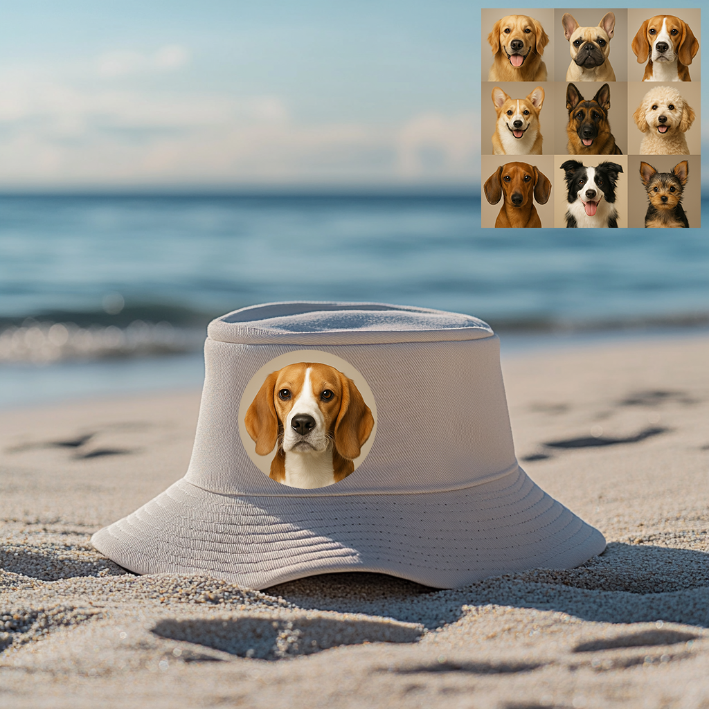 Custom Prints/Embroidery with Your Photos Custom/Dog Photo– Personalized Gifts Luxury Cap Hat Bucket Hat