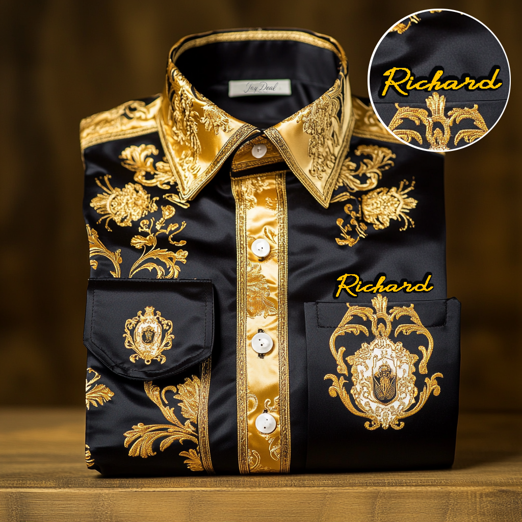 Custom Personalized Luxe Exclusive Design Embroidery & Print Business Casual Vacation Shirt