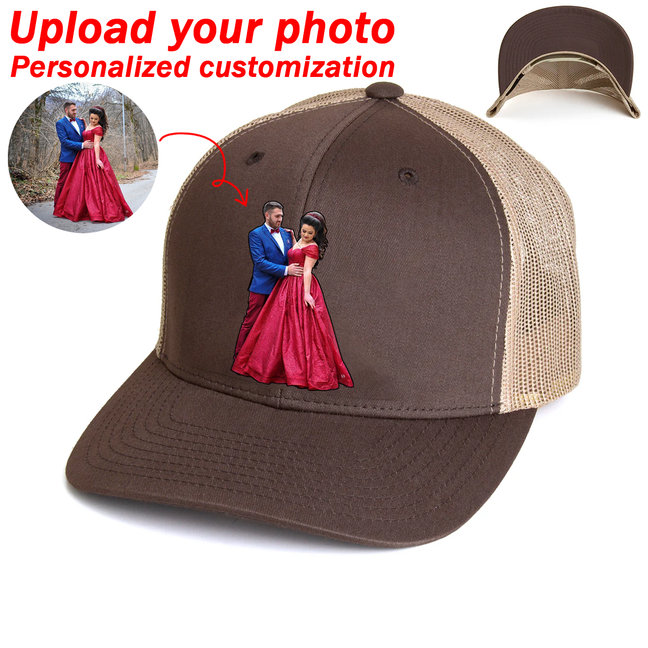 Custom Prints/Embroidery with Your Photos Custom Dog Photo– Personalized Gifts Baseball Cap Hat