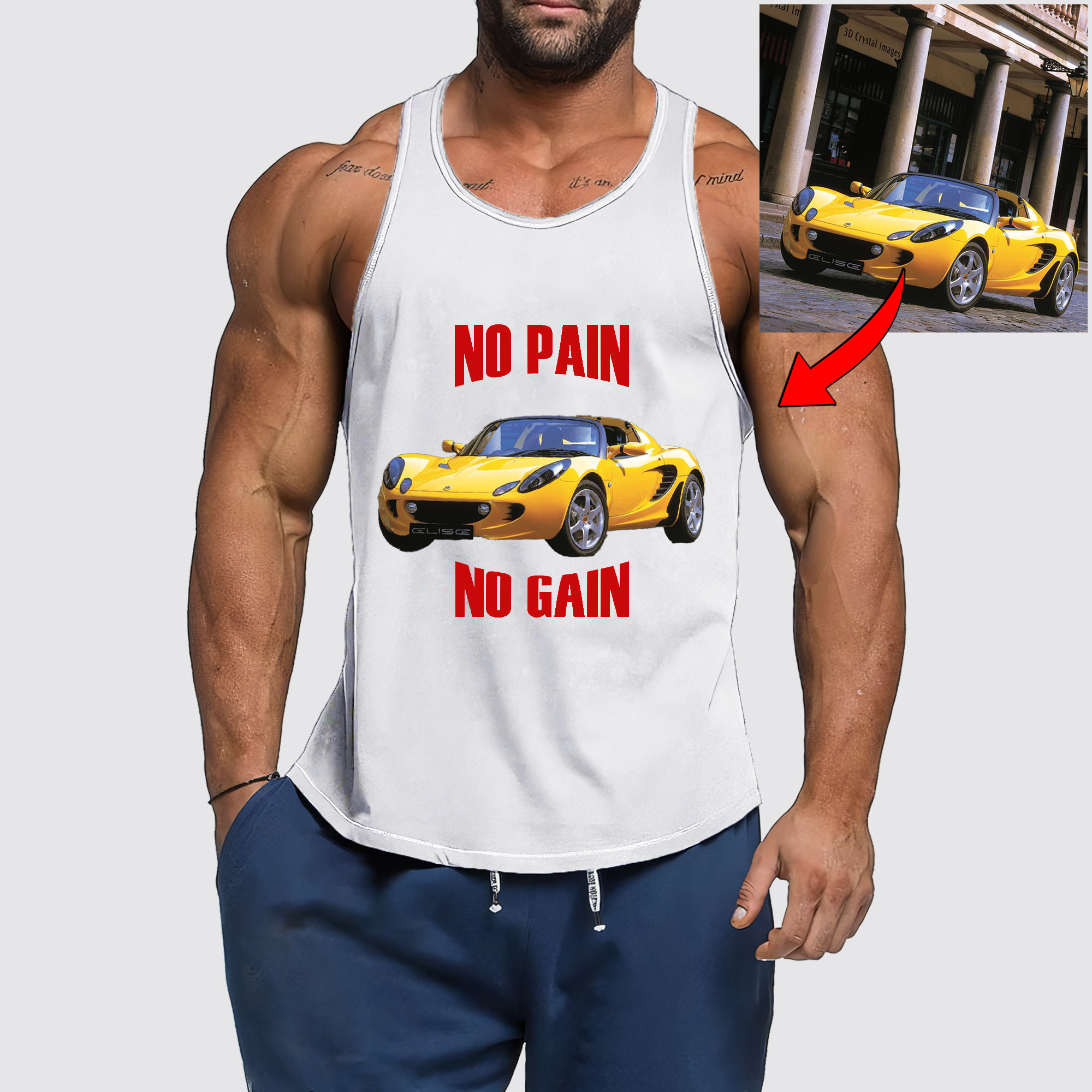 Custom Car Embroidery/Printed Tank Top, Personalized Car Lover Gift, Car Enthusiast Gift