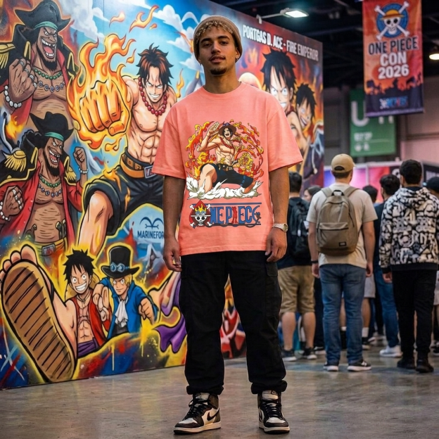One Piece   Double Gradient Washed T-Shirt